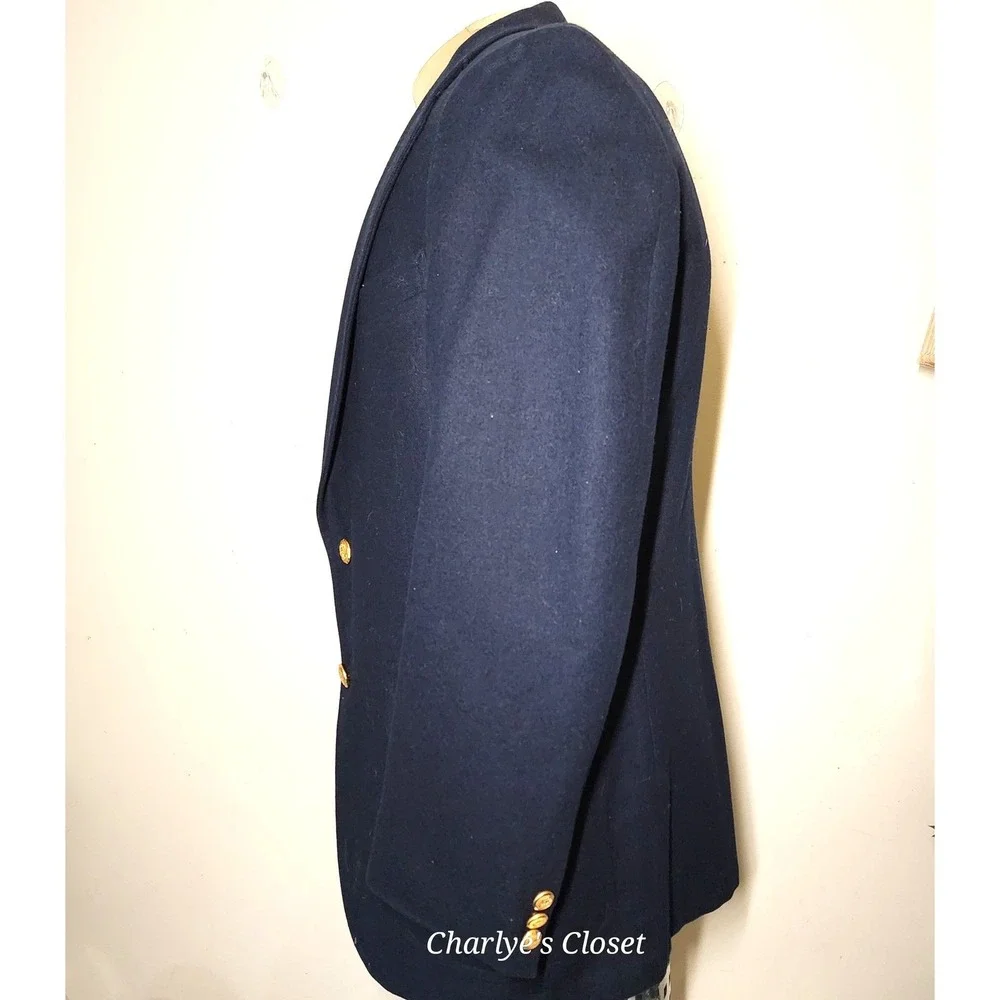 Vtg Marshall Fields & Co Chicago Stanley Blacker Heritage Navy‎ Wool Blazer 38R